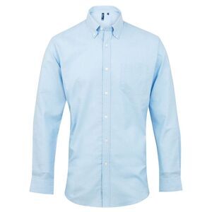 Premier Mens Signature Oxford Long Sleeve Work Shirt / Light Blue